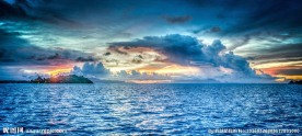 海面的日落