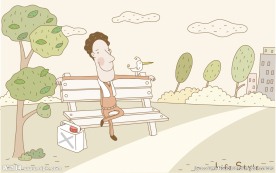 锻炼完后坐着休息的男人