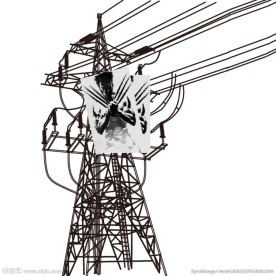 高压线 电线杆 大牌图案 矢量