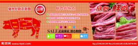 猪肉区  超市VI  猪肉墙面