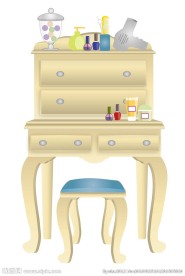 儿童化妆桌矢量图