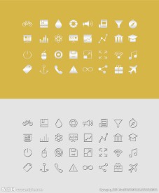 反色细线+实心图标组3-AI版