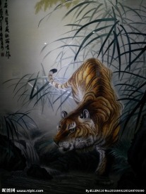 老虎刺绣