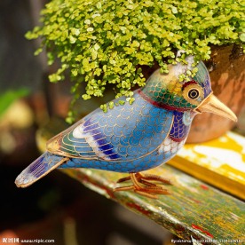 瑞气和光景泰蓝小鸟