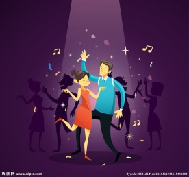 时尚跳舞的男女