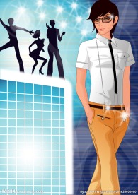 打着领带的矢量男性