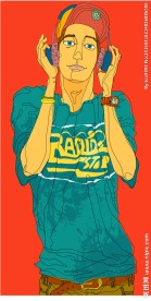 听音乐的矢量男性