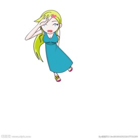 女孩抬头看天