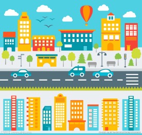城市建筑风景矢量素材