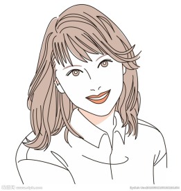 线描美女