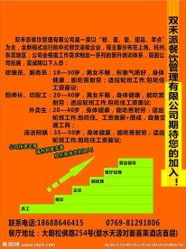 双禾派餐饮 招聘