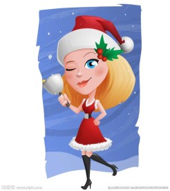 卡通圣诞女孩