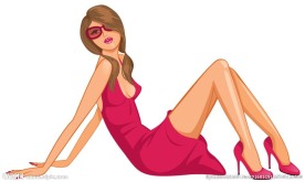 躺着戴墨镜穿高跟鞋的性感女人