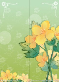 油画四叶花