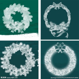 圣诞节花环装饰PS笔刷