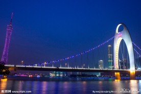 广州塔猎德大桥夜景