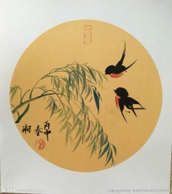 春天柳树飞燕