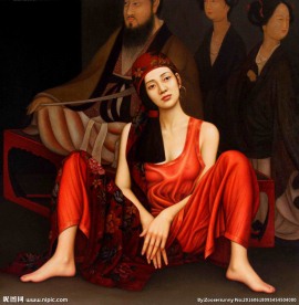 穿红衣服的少女