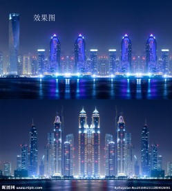 城市高楼建筑夜景高清动态视频