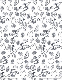 手绘水果 蔬菜底纹 无缝背景