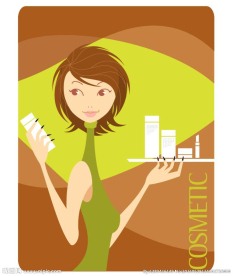 化妆美女矢量图