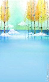 卡通树景色图片