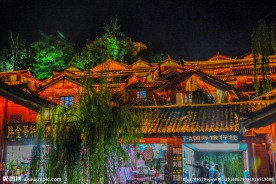 丽江古城夜景