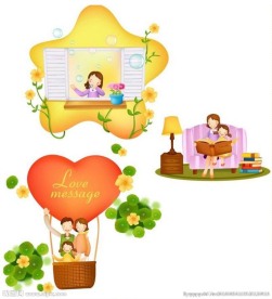 温馨家庭 小女孩和爸爸妈妈