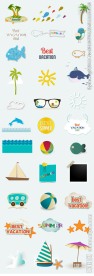 夏天假期标签素材