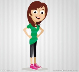 卡通女生矢量素材