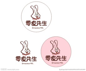 零食先生兔子卡通logo