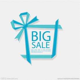 绿色大促销丝带礼盒条纹