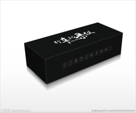 黑色简约行车记录仪包装平面图