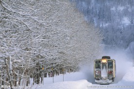 雪地里行驶的火车