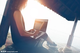 夕阳工作休闲美女