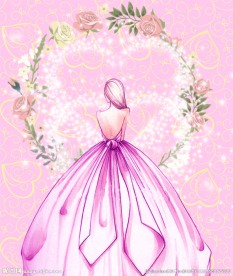 花朵花环婚纱图案