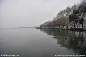杭州 西湖雪景 倒影