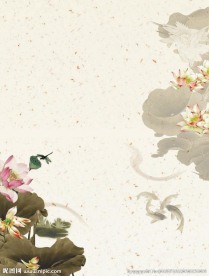 古典水墨荷花背景素材