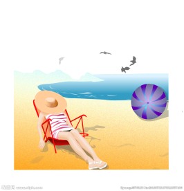 海滩日光浴AI矢量下载