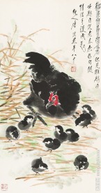 唐云作品 老母鸡