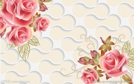 玫瑰立体背景墙