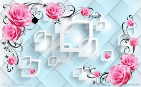 玫瑰花立体背景墙