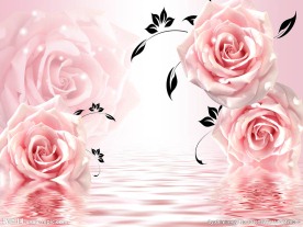 玫瑰花现代背景墙