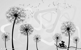 简约蒲公英背景墙