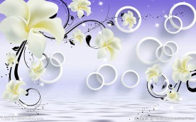鲜花3D立体背景墙