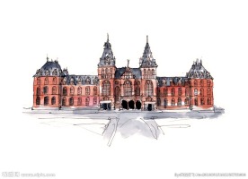 国外建筑手绘素材