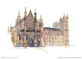 国外建筑手绘素材