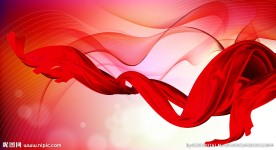 中国风背景红丝带