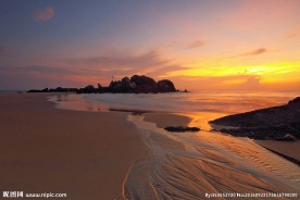 海滩夕阳