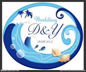 海洋主题婚礼logo